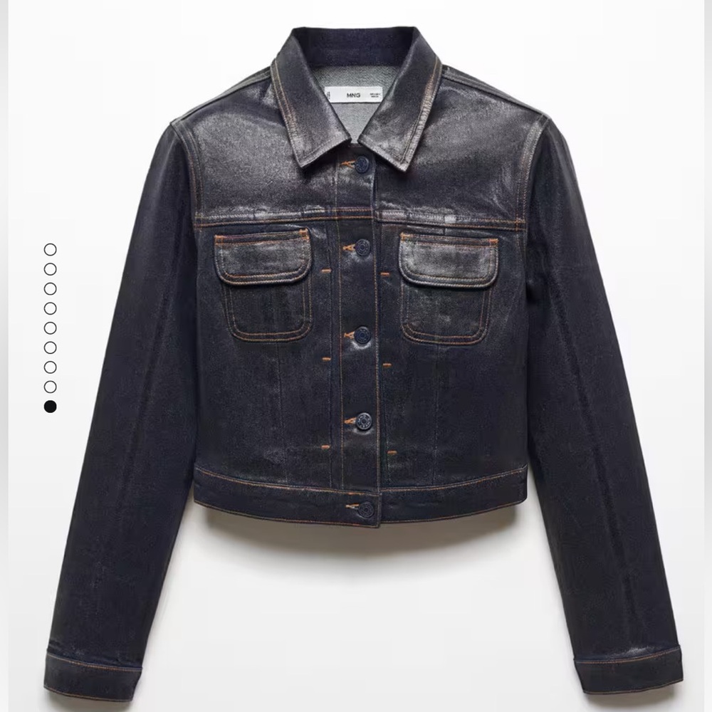 Mango HERITAGE COLLECTION Foil structured denim jacket size medium